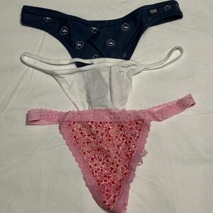 Victoria's Secret Navy, White, and Pink Panties Set